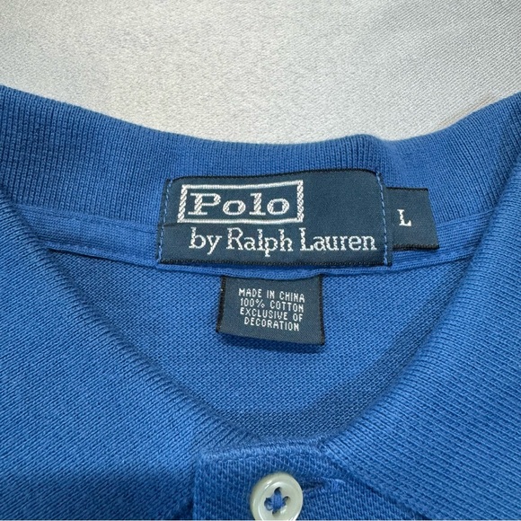 Polo by Ralph Lauren Men's Blue Polo Shirt, Size L - Picture 3 of 5
